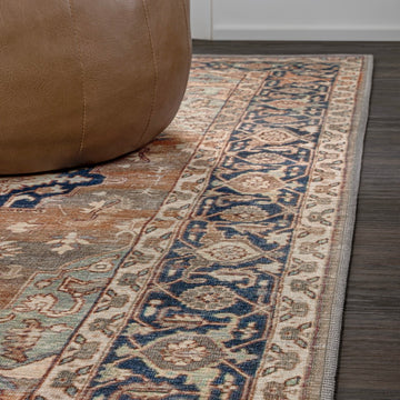 Maris Ornate Medallion Washable Area Rug